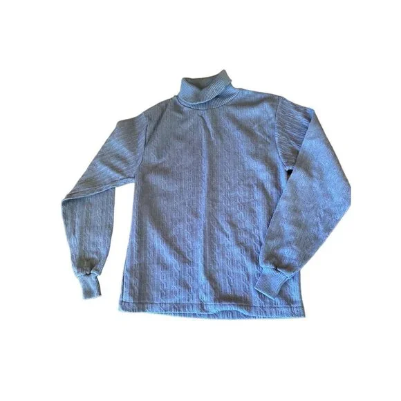 VIntage 1980's Garanimals Blue Cableknit Boys Turtleneck Size 14 - Picture 1 of 7